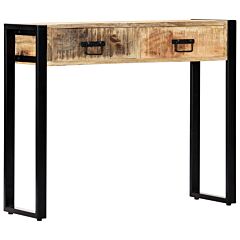 Console Table 35.4"x11.8"x29.5" Solid Mango Wood - Brown
