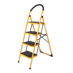 4 Step Ladder Folding Step Stool, Anti-slip With Rubber Hand Grip, Portable Home And Kitchen Anti-slip Stepladder, Rt - Yellow