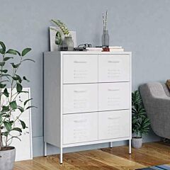 Drawer Cabinet White 31.5"x13.8"x40" Steel - White