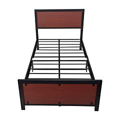 Queen Size Iron And Wood Combination Bed - Queen Size