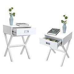 X-leg Bedside Table - Pack Of 2 - White