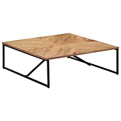 Coffee Table 43.3"x43.3"x14.1" Solid Acacia Wood - Brown