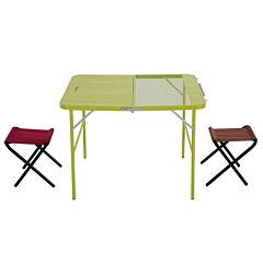Two Highly Multifunctional Combined Center Half-folding Desks With Double Chairs - Image Color
