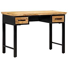 Writing Table 43.3"x19.6"x29.9" Solid Mango Wood - Brown