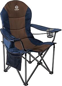 Patio Garden Chair Outdoor Camping Chair Foldable Padded Armchairs,blue+grey - Blue+brown