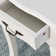 White Bathroom Floor-standing Storage Table With A Drawer, 4 Curved Legs - As Pic