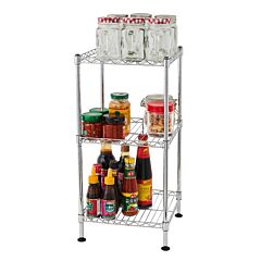 3-tier Steel Wire Shelving Tower - Silver