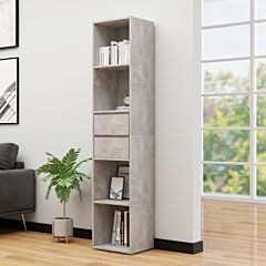 Book Cabinet Concrete Gray 14.2"x11.8"x67.3" Chipboard - Grey