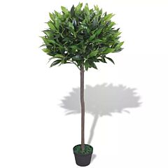 Artificial Bay Tree Plant With Pot 49.2" Green - Multicolour