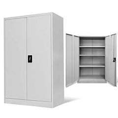 Office Cabinet 35.4"x15.7"x55.1" Steel Gray - Grey