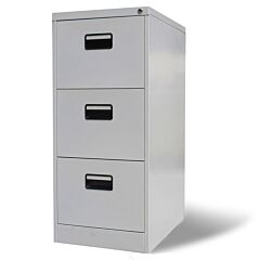 File Cabinet With 3 Drawers Gray 40.4" Steel - Grey
