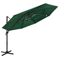 4-tier Parasol With Aluminum Pole Green 118.1"x118.1" - Green