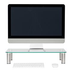 Computer Monitor Riser Multi Media Desktop Stand For Flat Screen Lcd Led Tv, Laptop / Notebook / Xbox One Rt - Clear