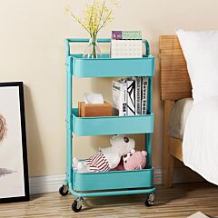 3-tier Home Kitchen Storage Utility Cart With Handle For  Kitchen, Living Room And  Bedroom Xh - As Picture
