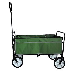 Folding Wagon Garden Shopping Beach Cart (green) - Green