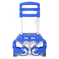 Portable Folding Collapsible Aluminum Cart Dolly Push Truck Trolley Blue - Blue