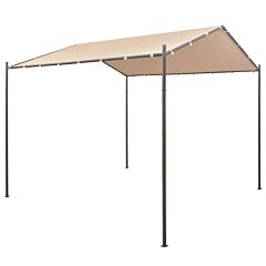 Gazebo Pavilion Tent Canopy 118.1"x118.1" Steel Beige - Beige