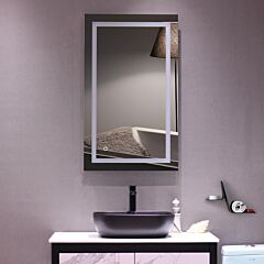 40"x 24" Square Built-in Light Strip Touch Led Bathroom Mirror Silver--dk - 40"x 24"