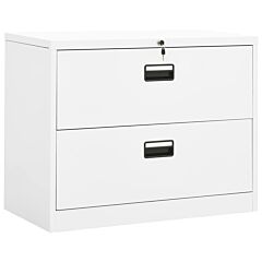 Filing Cabinet White 35.4"x18.1"x28.5" Steel - White