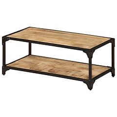 Coffee Table 35.4"x17.7"x13.8" Solid Rough Mango Wood - Brown