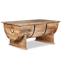 Coffee Table Solid Mango Wood 34.6"x19.7"x15.7" - Brown
