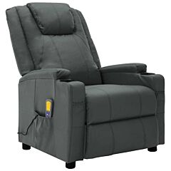 Massage Reclining Chair Anthracite Faux Leather - Anthracite