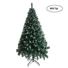 6ft Artificial Christmas Tree 650 Branches Xmas White Pine Tree With Solid Metal Legs Perfect For Indoor And Outdoor Holiday Decoration - As Pictures