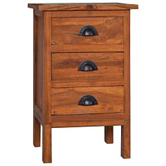 Bedside Cabinet 15.7"x13.8"x23.6" Solid Teak Wood - Brown