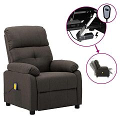 Electric Massage Recliner Chair Taupe Fabric - Taupe