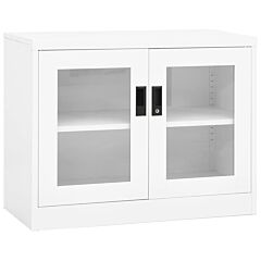 Office Cabinet White 35.4"x15.7"x27.6" Steel - White