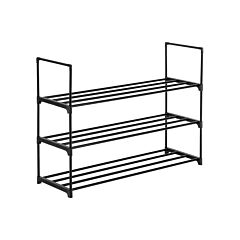 3 Tiers Shoe Rack Shoe Tower Shelf Storage Organizer For Bedroom, Entryway, Hallway, And Closet Black Color--ys - Black
