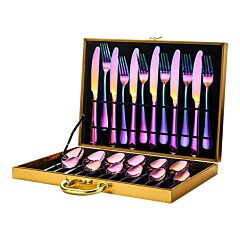 High-end Tableware 24 Piece Set - Colorful