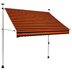 Manual Retractable Awning 78.7" Orange And Brown - Multicolour