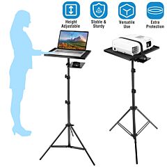 Laptop Projector Tripod Stand Adjustable Height Notebook Floor Stand Portable Computer Dj Equipment Holder Mount - Black