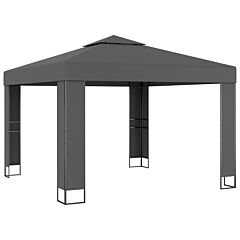Gazebo With Double Roof 118.1"x118.1" Anthracite - Anthracite