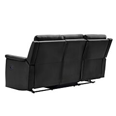 3-seater Motion Sofa Black Pu - Black
