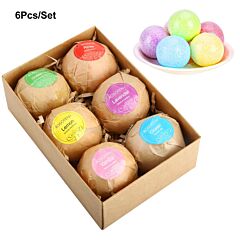 6pcs Essential Oil Scented Bubble Bath Salts Bombs Birthday Gifts For Women Kids - Random Color