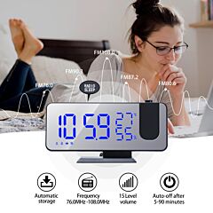 Usb Led Display  Digital Alarm Clock With Radio,make-up Mirror  Xh - Picture
