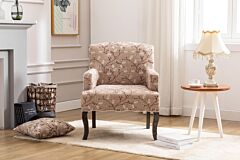 23' Wide Tufted Cotton Chair With Pillow - Brown