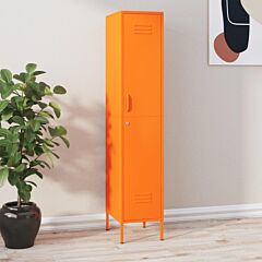 Locker Cabinet Orange 13.8"x18.1"x70.9" Steel - Orange