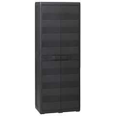 Garden Storage Cabinet With 3 Shelves Black - Black