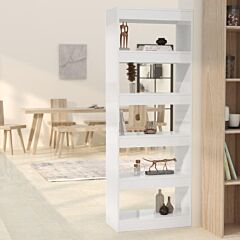 Book Cabinet/room Divider High Gloss White 23.6"x11.8"x65.4" Chipboard - White