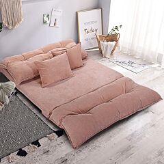 Corduroy Sofa Bed Foldable Couch Couch Floor Chair Sofa Deck Chair Bed With Pillows Xh - Beige