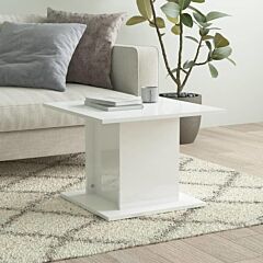Coffee Table High Gloss White 21.9"x21.9"x15.7" Chipboard - White