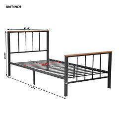 Metal Platform Bed Frame With Headboard And Footboard,sturdy Metal Frame,no Box Spring Needed(queen/full/twin) - Black