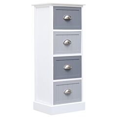 Side Cabinet 13.8"x11.8"x35.4"paulownia Wood - White