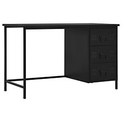 Desk With Drawers Industrial Black 47.2"x21.7"x29.5" Steel - Black