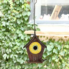 12-inch Rustic Hanging Chickadee Birdhouse - As Pic