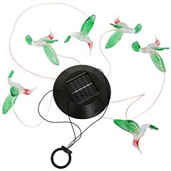 Led Solar Hummingbird Wind Chime Solar String Lights 6 Leds Color-changing Ip65 Waterproof Decorative Lamp - Green