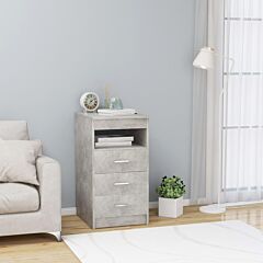 Drawer Cabinet Concrete Gray 15.7"x19.7"x29.9" Chipboard - Grey
